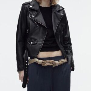 NWT zara leather jacket Size S